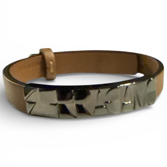 Salvatore Ferragamo Brown Men's Leather bracelet w/gunmetal hardware! NWT! NIB! - Picture 2 of 4